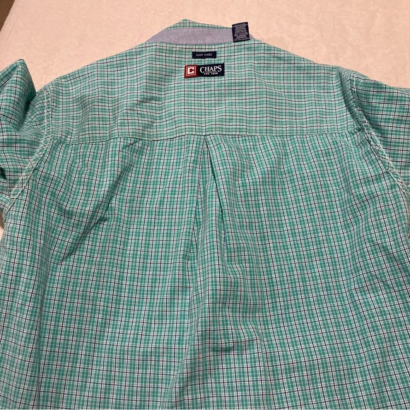 Chaps by Ralph Lauren Stretch Easy Care Plaid Button Up Shirt | Navy Blue Check - Picture 9 of 15